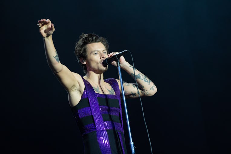 COVENTRY, ENGLAND - MAY 29:  Harry Styles performs on the Main Stage at War Memorial Park on May 29,...