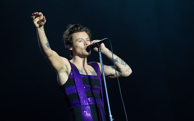 COVENTRY, ENGLAND - MAY 29:  Harry Styles performs on the Main Stage at War Memorial Park on May 29,...